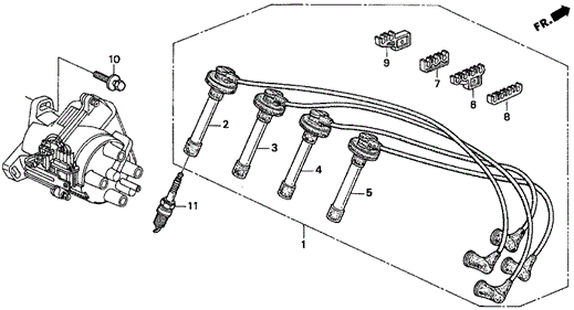 High Tension Cord - Spark Plug (1) for 1997 Acura CL #0
