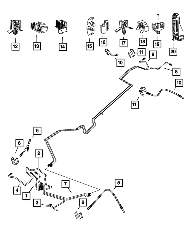 5133717AB - Brakes: Brake Tube, Left for Mopar Image
