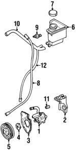 F5RZ3L596A - Steering: Power Steering Pump Mount Bracket for Ford: Contour | Mercury: Mystique Image