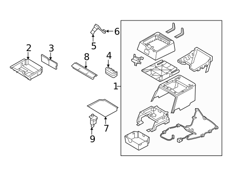 Rear Console for 2007 Dodge Ram 2500 #1