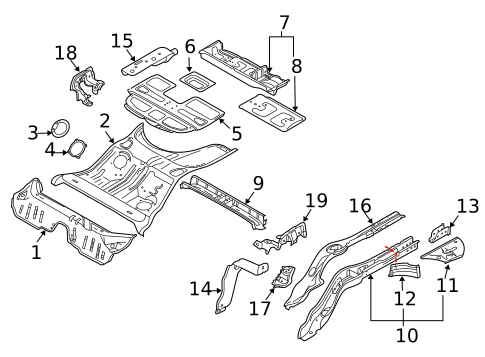 Rear Floor & Rails for 2003 Volvo XC90 #0