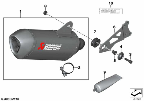 Exhaust System Parts with Mounts for 2011 BMW-Motorrad C 600 Sport #1