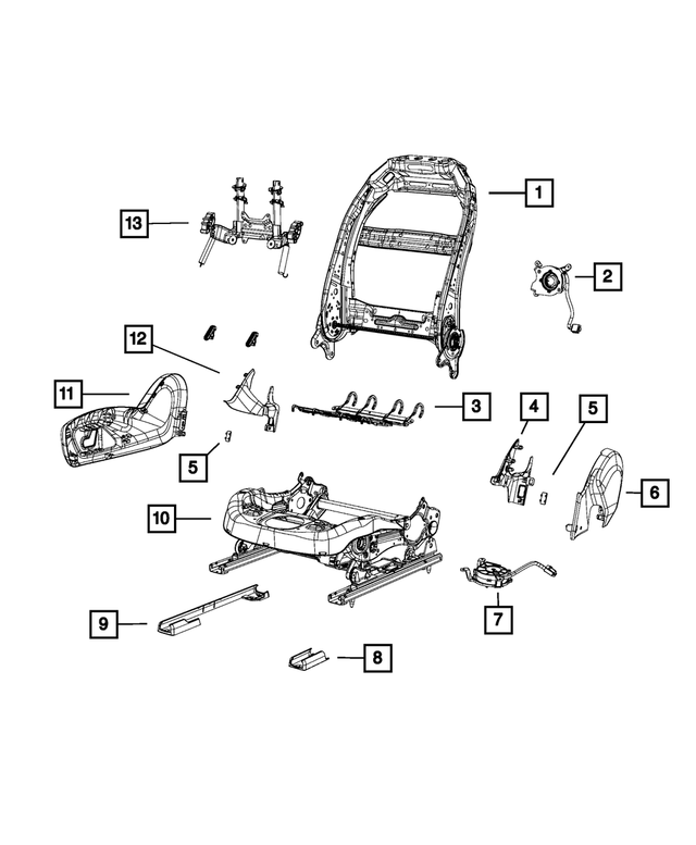68260534AC - Interior Trim: Front Seat Back Frame for Mopar Image