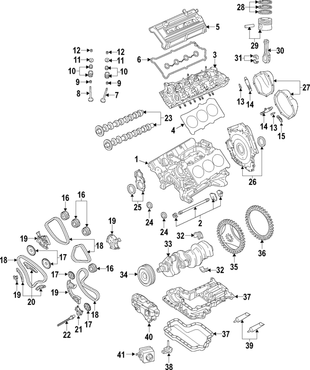 6E103011CG - Engine: Cylinder Block for Audi Image