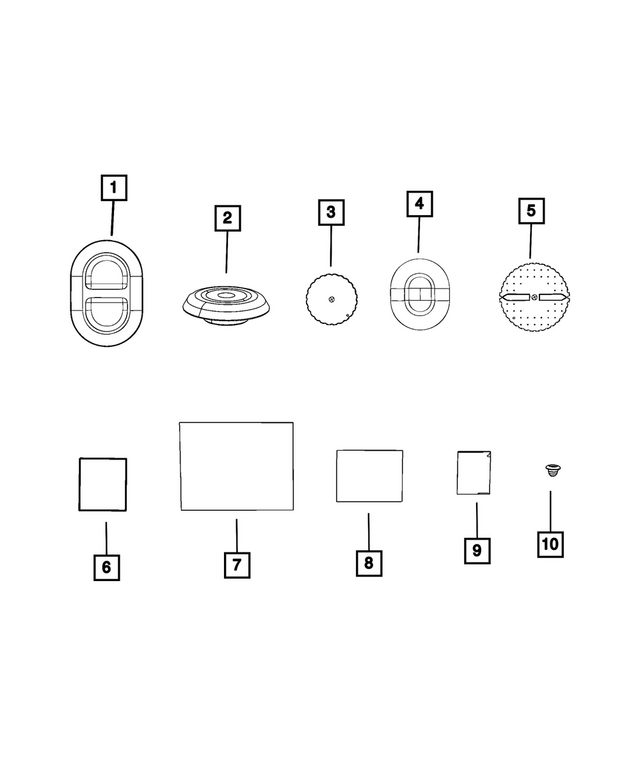 4589533AB - Body Sheet Metal Except Doors: Body Plug for Chrysler: 200, 300, Town &amp; Country | Dodge: Challenger, Charger, Dart, Durango, Grand Caravan, Journey | Jeep: Cherokee, Gladiator, Grand Cherokee, Grand Cherokee L, Grand Cherokee WK, Wrangler | Ram: C/V Image