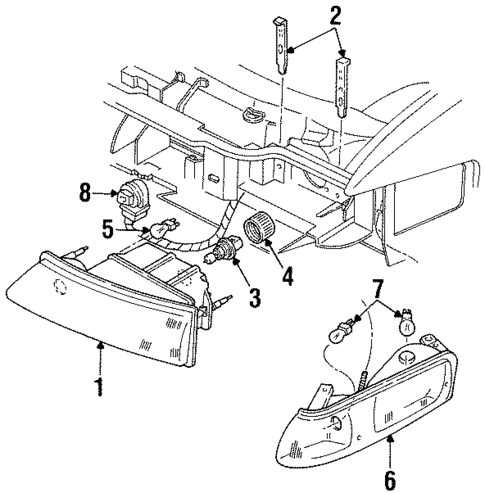Bulbs - Chassis for 1996 Lincoln Continental #1
