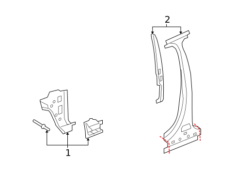 Hinge Pillar for 2009 Saturn Aura #0