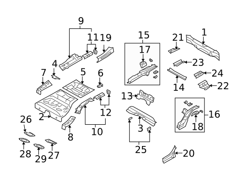 Rear Floor & Rails for 2010 Subaru Forester #0