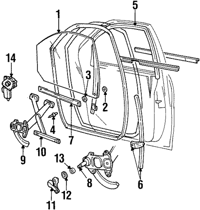6F2Z1723200DA - Body: Window Regulator for Ford Image