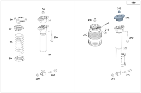 Rear Suspension Strut and Suspension Strut Mount for 2021 Mercedes-Benz GLC63 AMG S #0