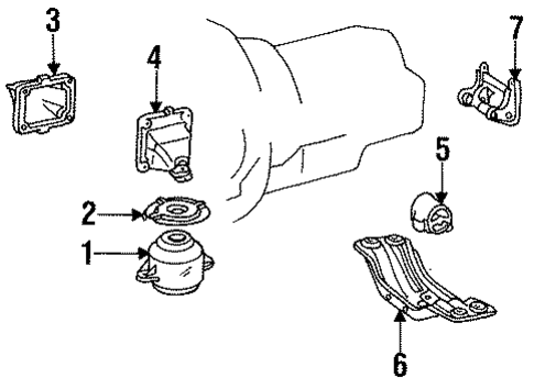 Engine & Trans Mounting for 1992 Mercedes-Benz 300SD #0