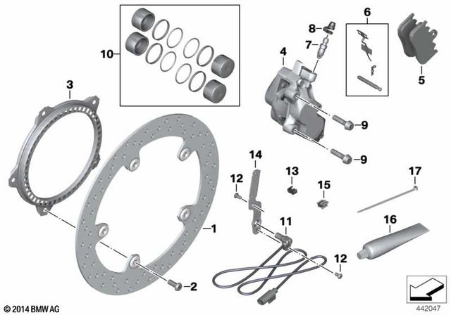 34117711428 - Brakes: Brake Rotor with Rivet - D=320-4.5mm for BMW-Motorrad Image