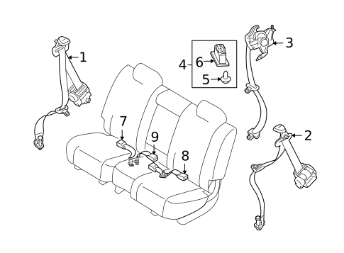 Second Row Seat Belts for 2012 Mazda CX-9 #0