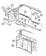 5HD40TL2AB - Interior Trim: A Pillar Molding, Right for Mopar Image