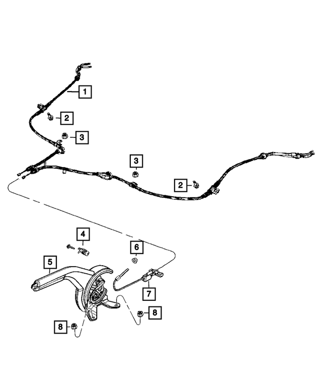 4877012AC - Brakes: Parking Brake Cable, Right Rear, Drum for Mopar Image