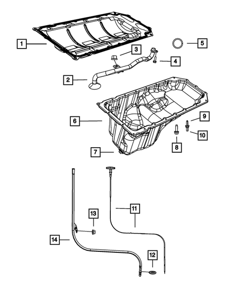Engine Oiling, Oil Pan and Indicator (Dipstick) for 2011 Ram 2500 #0