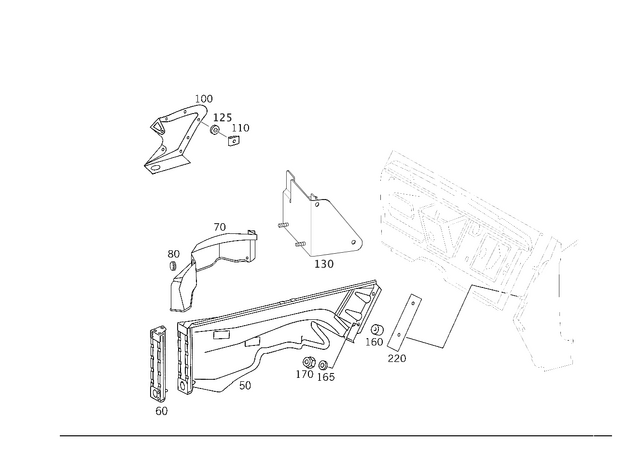 4636207250 - Cowl, Front Panel: Wheel Well for Mercedes-Benz: G550 Image image