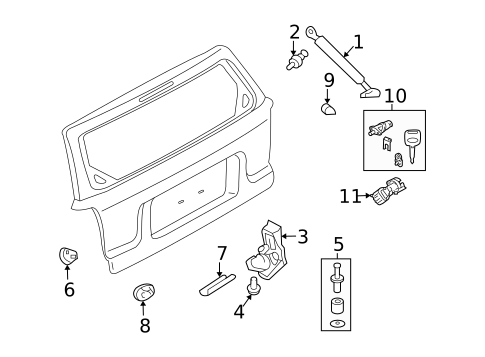 Liftgate for 2008 Mercury Mariner #0