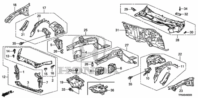 Front Bulkhead - Dashboard for 2012 Honda Crosstour #0
