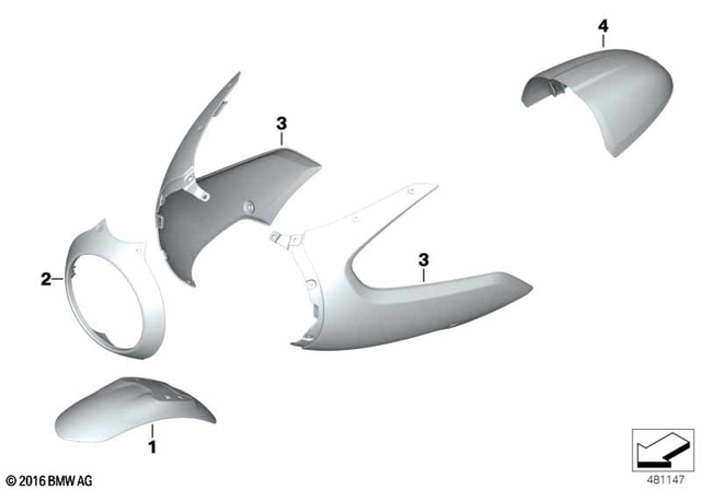 46619480642 - Body Equipment: Front Wheel Fender - Black-storm for BMW-Motorrad Image