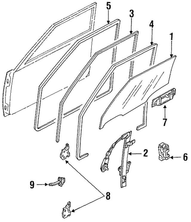 B4565858XA - Body: Window Regulator for Mazda Image