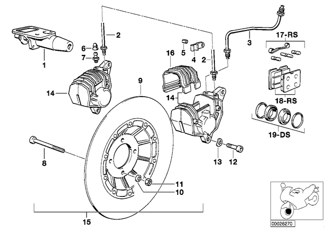 32722310784 - Brakes: Cylinder with Piston - D=13mm for BMW-Motorrad Image