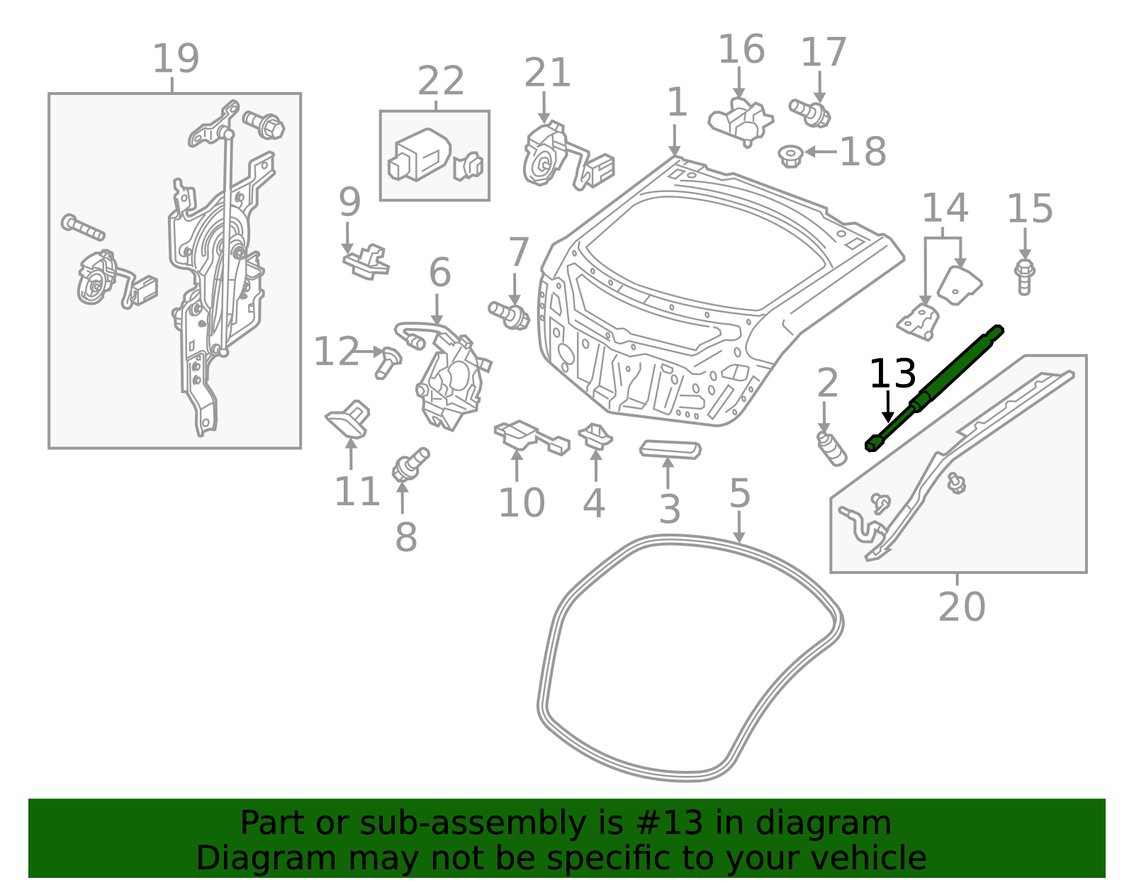 2010-2013 Acura ZDX Lift Cylinder 74820-SZN-305 | OEM Parts Online