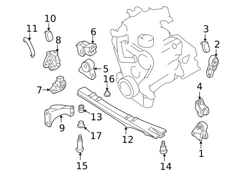 Engine & Trans Mounting for 1999 Nissan Quest #0