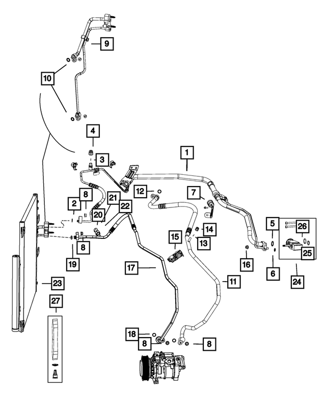 68143878AA - Air Conditioners and Heaters: A/c Line Clip for Mopar Image image