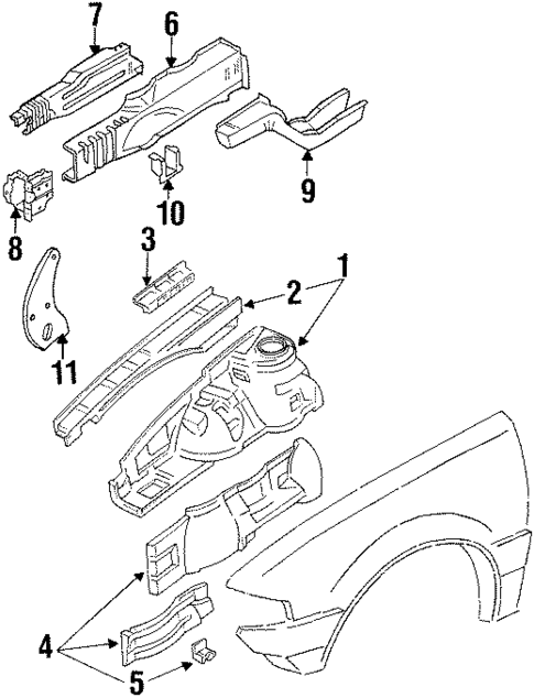 Structural Components & Rails for 1993 Isuzu Stylus #0