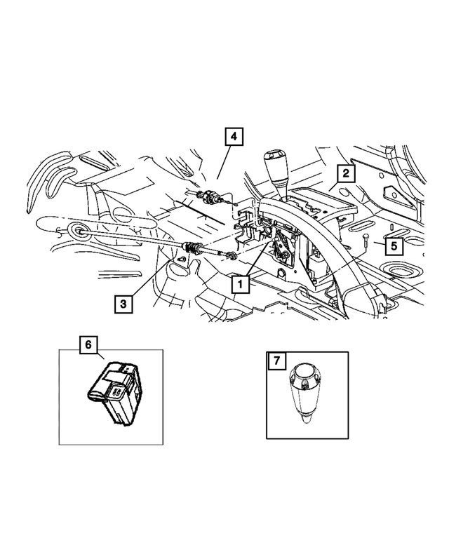 52124003AG - Automatic Transmission 5 Speed [DGJ]: Shifter Housing And Lever for Mopar Image