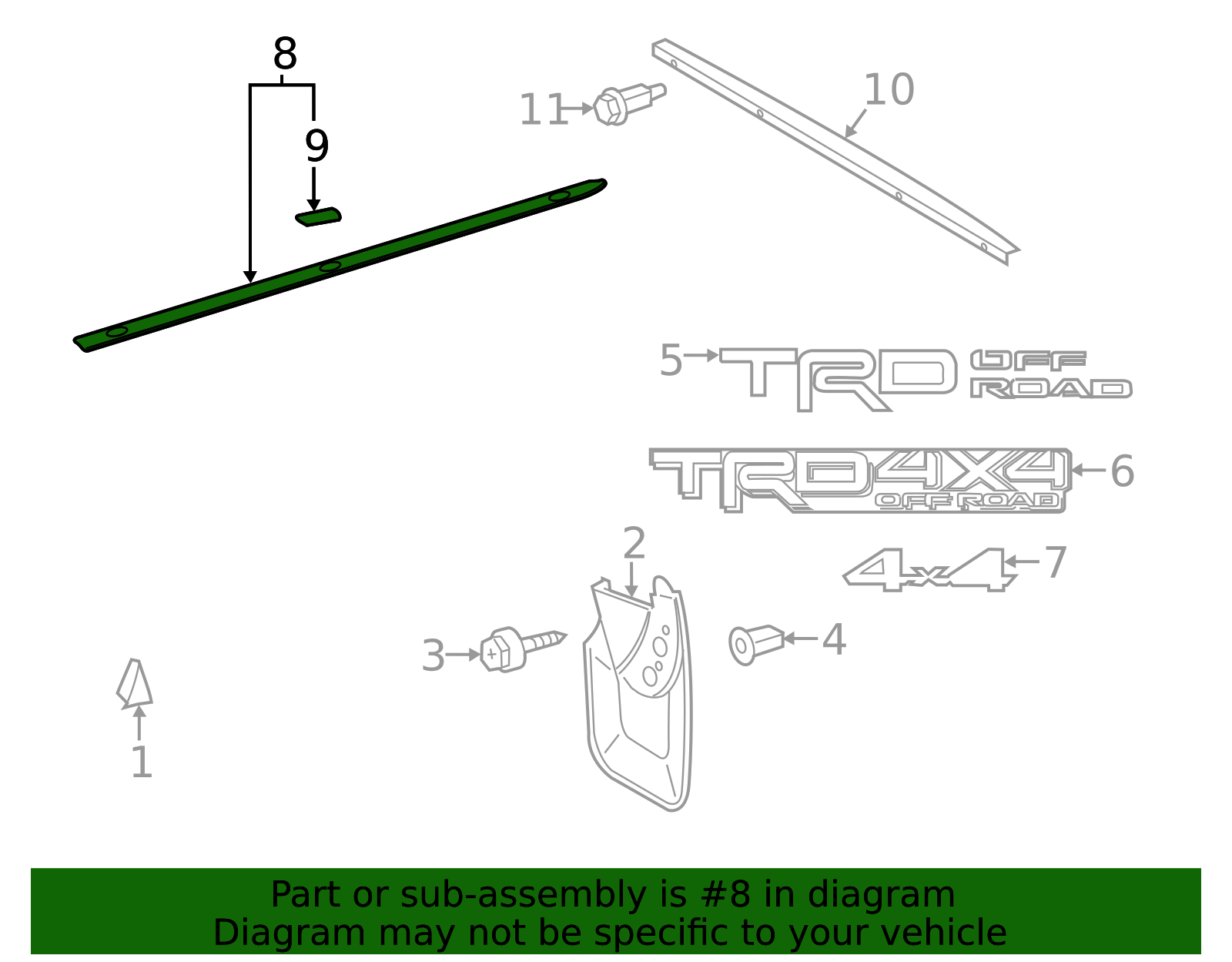 2014-2021 Toyota Tundra Protector | Driver Side Bed Panel 66249-0C100 ...