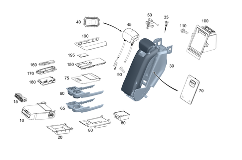 Folding Armrest for 2020 Mercedes-Benz S63 AMG #0