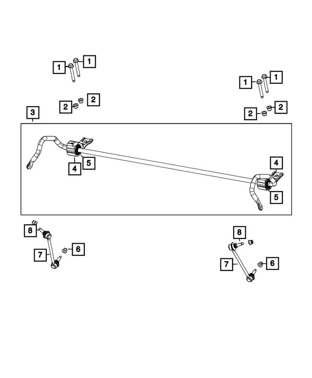 68431839AA - : Rear Suspension Stabilizer Bar for Mopar Image