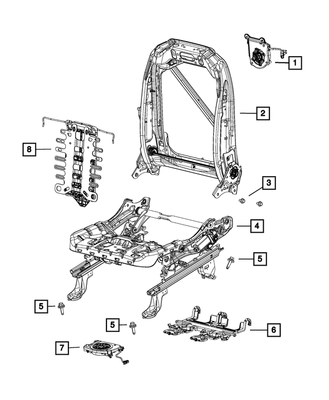 68404580AA - Interior Trim: Front Seat Back Frame, Right for Mopar Image image