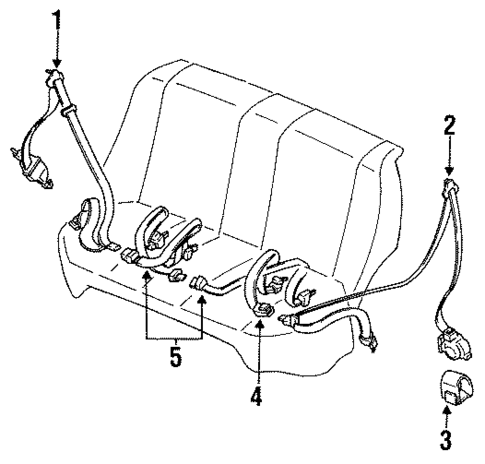 Rear Seat Belts for 1991 Nissan Sentra #0