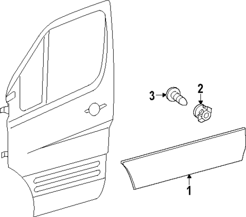 Exterior Trim - Front Door for 2025 Mercedes-Benz eSprinter #0