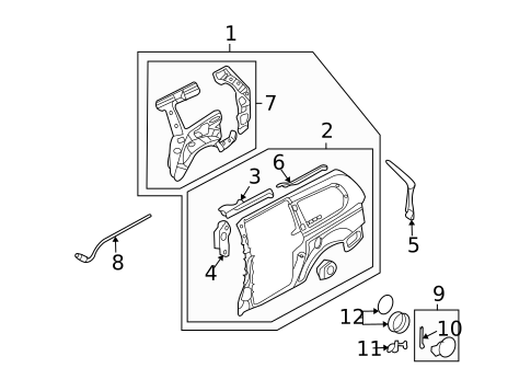 Side Panel & Components for 2006 Kia Sedona #0