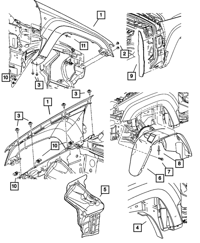 « 5161876AF – Body Sheet Metal Except Doors : Suspension Support, Côté Droit pour Mopar Image »