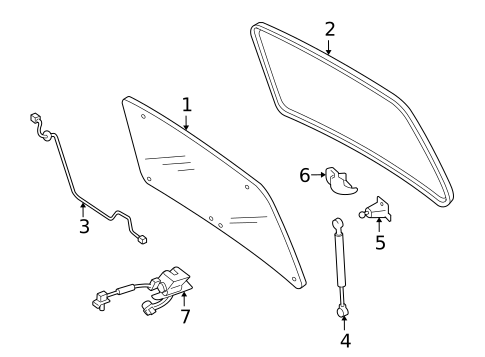 Glass - Lift Gate for 2007 Mercury Mariner #0