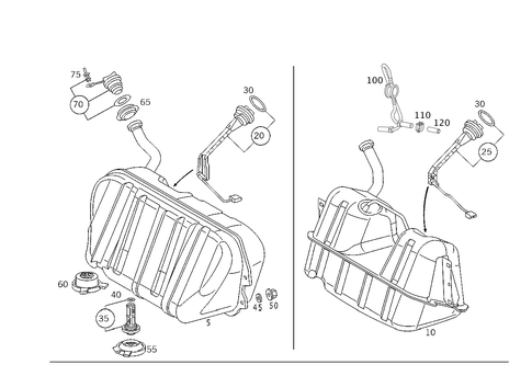 Fuel Tank with Detachable Parts for 2005 Mercedes-Benz S55 AMG #0