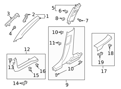 Interior Trim - Pillars for 2023 Ford Escape #0