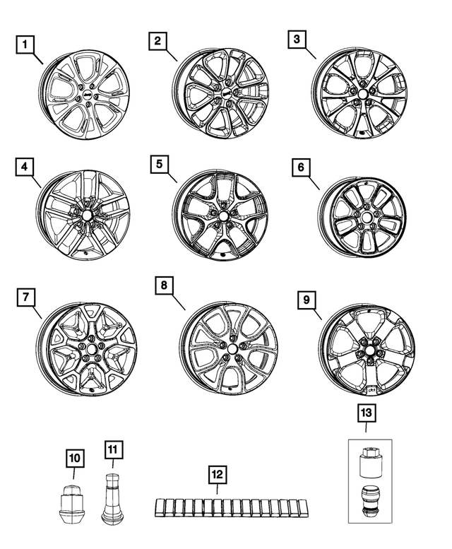 68224621AB - Wheels: Aluminum Wheel, Front Or Rear for Mopar Image