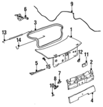21095703 - Body: Trunk Lid for Saturn: SC1, SC2, SL, SL1, SL2 Image image