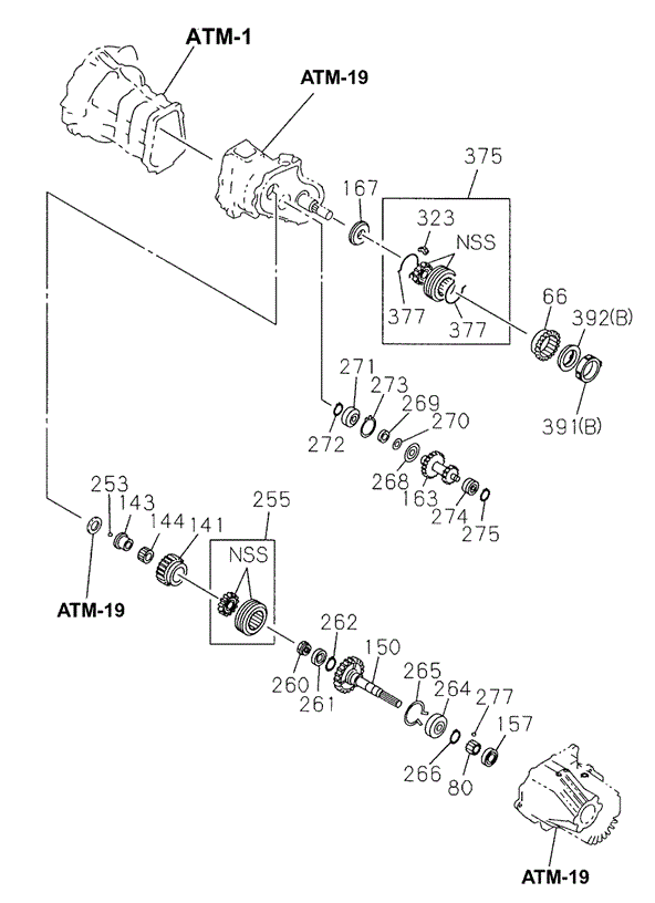 AT Mainshaft (4x4) for 2000 Honda Passport #0
