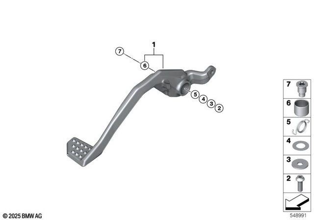35215A82287 - Pedals: Footbrake Lever, Aluminum, Anodized -  for BMW-Motorrad Image