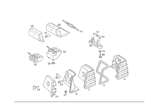 Rear Lamps, Additional Stop Light, and License Plate Lamp for 1988 Mercedes-Benz 300E #1