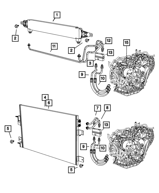 68004055AA - Cooling: Auxiliary Trans. Oil Cooler for Mopar Image