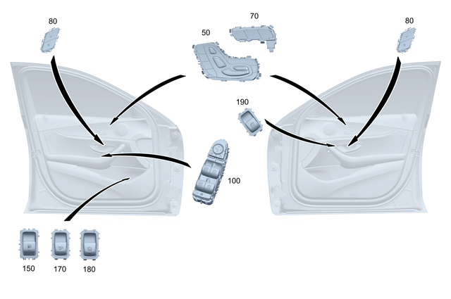 2139053115 - Electrical System: Switch Block for Mercedes-Benz: AMG GT 43, AMG GT 53, AMG GT 63, AMG GT 63 S, AMG GT 63 S E Performance, CLS450, CLS53 AMG, E300, E350, E400, E43 AMG, E450, E53 AMG, E63 AMG S Image image
