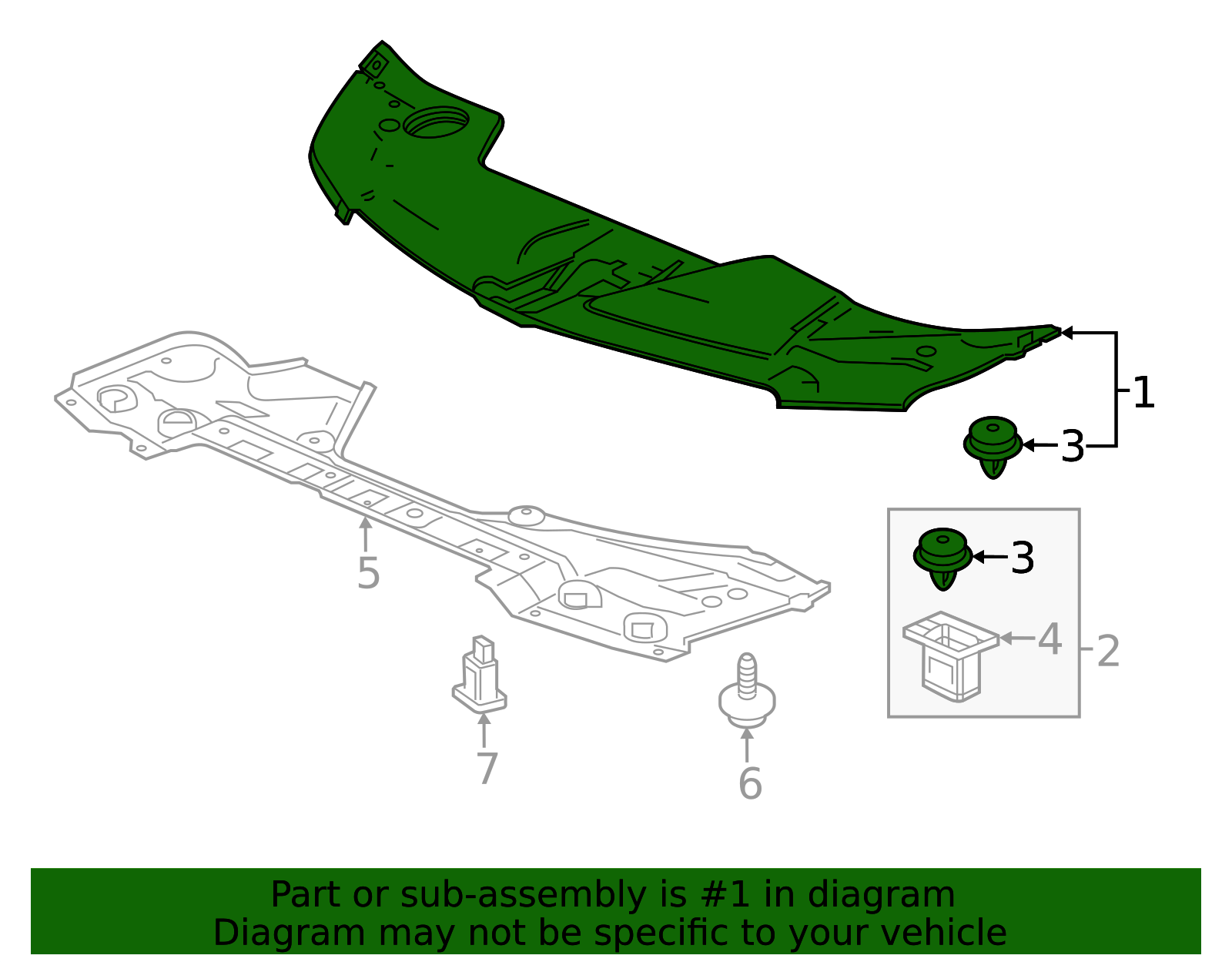 Genuine OEM Acura - Radiator Support Access Cover Part# 74117-TZ5